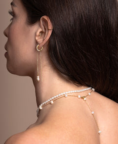 White Bubble Kette, Tragebild, Back View