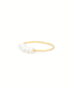 Dazzling White Ring, Ring gold perle, Produktfoto, Side View