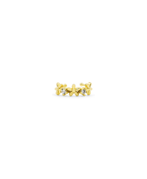 Flower Girl Ear Cuff, Ohrringe gold, Produktfoto, Front View