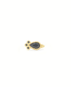 Enara Piercing, Piercing schwarz/gold, Produktfoto, Front View