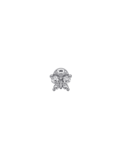 Zircon Wings Piercing Silber, Produktfoto Front