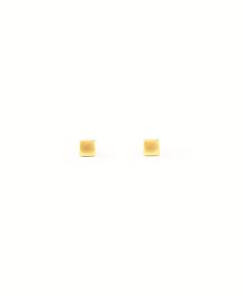 Square Ohrstecker, Ohrringe gold, Produktfoto, Front View