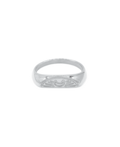 Tied Ring - Moon, Ring siber, Produktfoto, Front View