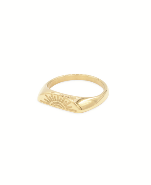 Tied Ring - Sun, Ring gold, Produktfoto, Side View